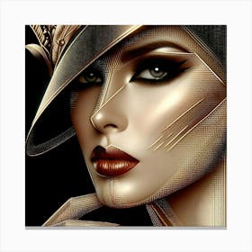 Woman In A Hat 6 Canvas Print