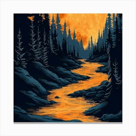 Full Moon In The Forest Canvas Print