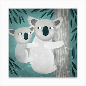 Koalas in a Gum Tree Canvas Print