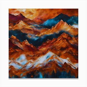 Velvet Copper Mountains In The Sky Canvas Print