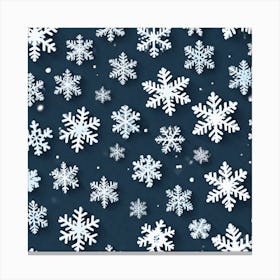 Snowflakes On A Blue Background Canvas Print