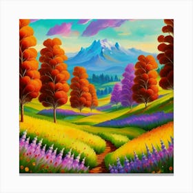 Magnificent forest meadows oil painting abstract painting art 5 Canvas Print
