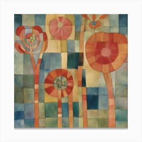 Blossoming, Paul Klee Botanical Abstract Art Print 2 Canvas Print
