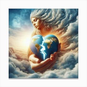 Earth In The Hands Of A Woman 1 Canvas Print