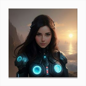 Futuristic Girl Canvas Print