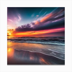 Sunset On The Beach 906 Canvas Print