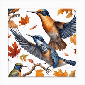 Autumn Birds 10 Canvas Print