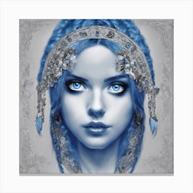 Girl With Blue Hair Canvas Print