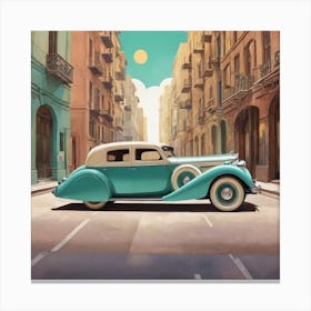 Old Cars In The City Canvas Print