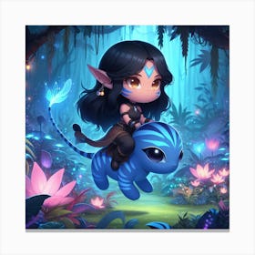 Elf Girl In The Forest Canvas Print