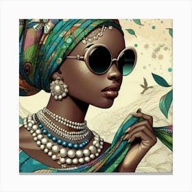 African Woman In Sunglasses 17 Canvas Print