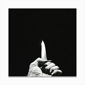 Hand Holding A Knife Canvas Print