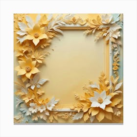 Oil Painting Ornate Paper Floral Elements And Shape Canvas Print