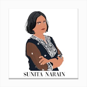 Sunita Narain cartoon - inspiring women collection  Canvas Print