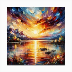 Sunset On The Lake Canvas Print