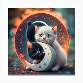 Yin Yang Cats Canvas Print