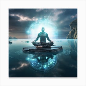 Man in Floating Maditation Canvas Print