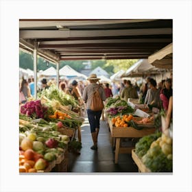 Farmers Market paintings art print 1 Canvas Print