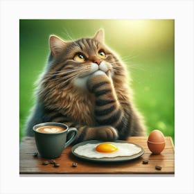 Cat Thinking Canvas Print