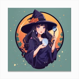 Default Beautiful Witch In A Hand Mirror Anime Art Sticker Des 2 Ff01a719 0431 4186 8364 A390c29ae7af 1 Canvas Print