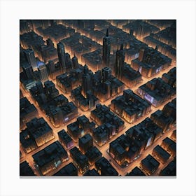 Cityscape At Night Canvas Print