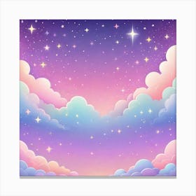 Sky With Twinkling Stars In Pastel Colors Square Composition 232 Canvas Print