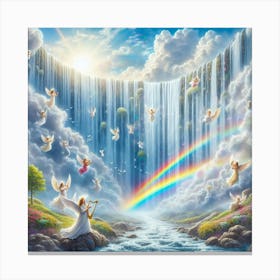 Angels In The Waterfall 2 Canvas Print