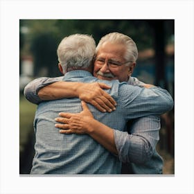 Senior Couple Hugging 1 Canvas Print