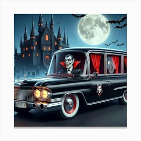 Dracula'S Funeral Car Canvas Print