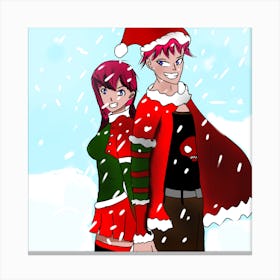 Christmas couples Canvas Print