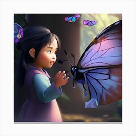 Butterfly In The Forest Canvas Print