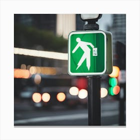 Pedestrian Crossing Sign Canvas Print