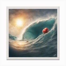 Apple In The Ocean Canvas Print