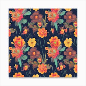 Floral Seamless Pattern Canvas Print