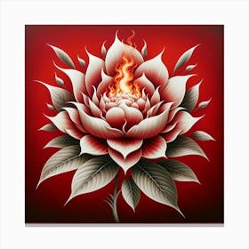 Lotus Flower On Fire 2 Canvas Print