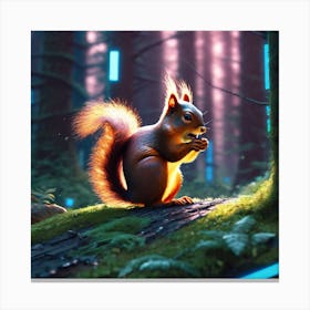 Squirrel In The Forest 304 Canvas Print