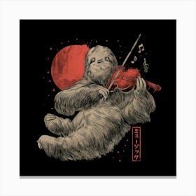 Calm Song Cute Sloth Violin 1 Leinwandbild