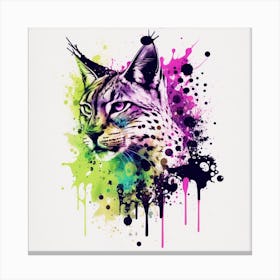 Lynx Splatter Painting Canvas Print
