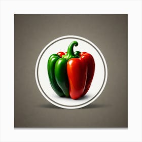 Red And Green Pepper 2 Canvas Print