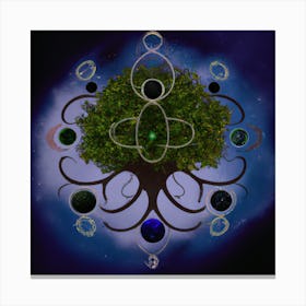 Yggdrasil With All The Planets In The Leaves Canvas Print