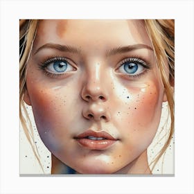 Girl With Blue Eyes 10 Canvas Print