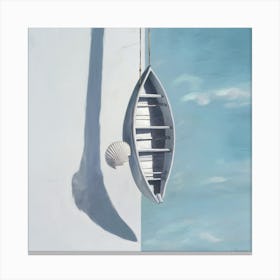 Boat On A Wall Canvas Print