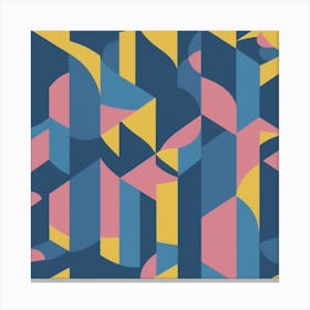 Abstract Geometric Pattern Navy Canvas Print