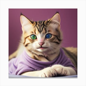 Cat With Blue Eyes 1 Canvas Print