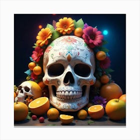 Day Of The Dead Skull 5 Canvas Print