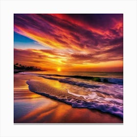 Sunset On The Beach 169 Canvas Print