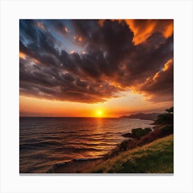 Sunset Over The Sea 2 Canvas Print