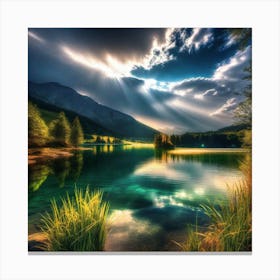 Lake In The Mountains 20 Canvas Print