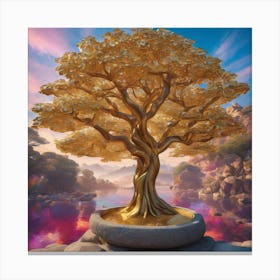 A Golden Money Tree Canvas Print