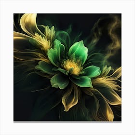 Green Flower Wallpaper Canvas Print